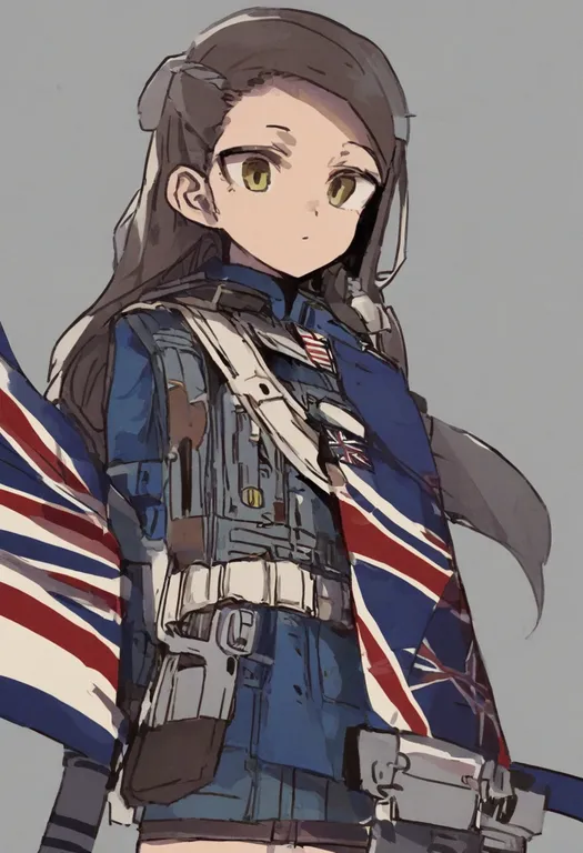 masterpiece, best quality, general, union jack, 1girl, solo, simple background — by k3scat, made with ComfyUI