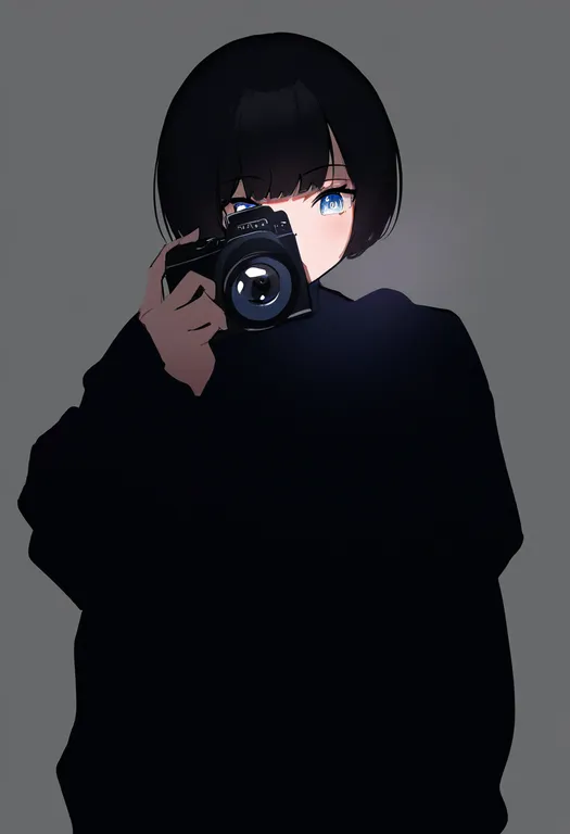 masterpiece, best quality, newest, absurdres, highres, safe, camera_flash, 1girl, solo, simple_background — by k3scat, made with ComfyUI