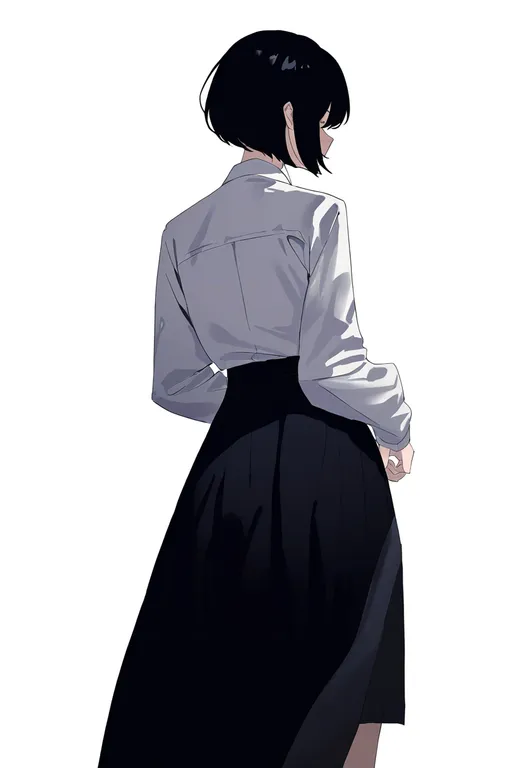 masterpiece, best quality, newest, absurdres, highres, safe, half-skirt, 1girl, solo, simple_background — by k3scat, made with ComfyUI