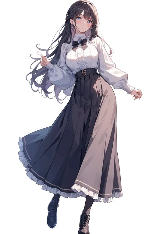 masterpiece, best quality, score_7, safe, princess waltz, solo, simple background — by k3scat, made with ComfyUI