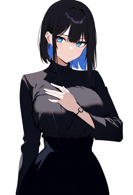 masterpiece, best quality, newest, absurdres, highres, safe, covering_one_breast, 1girl, solo, simple_background — by k3scat, made with ComfyUI