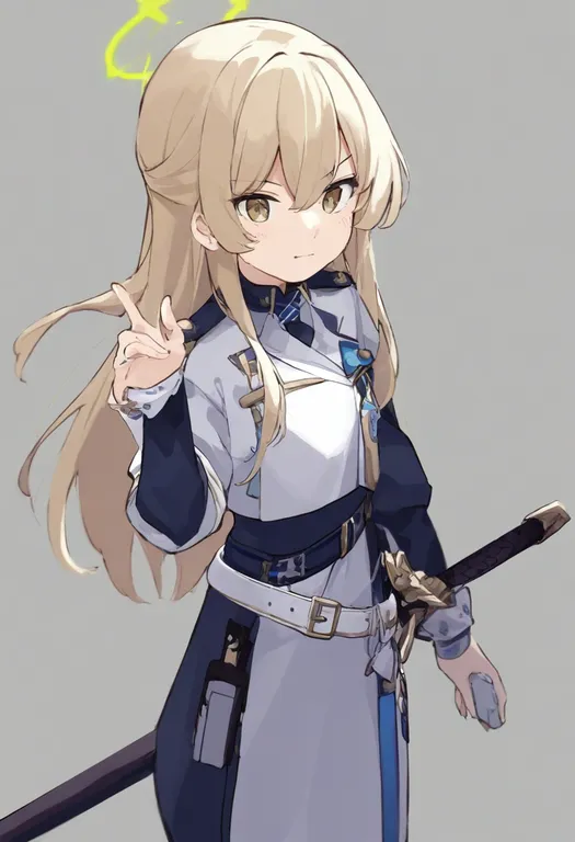 masterpiece, best quality, general, white belt, 1girl, solo, simple background — by k3scat, made with ComfyUI