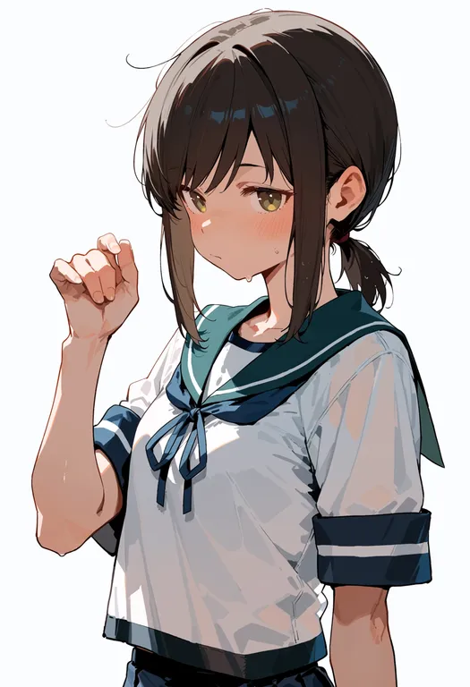 masterpiece, best quality, score_7, safe, fubuki (kancolle), kantai collection, solo, upper body, simple background — by k3scat, made with ComfyUI