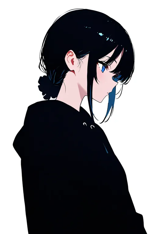 masterpiece, best quality, newest, absurdres, highres, safe, black_scrunchie, 1girl, solo, simple_background — by k3scat, made with ComfyUI