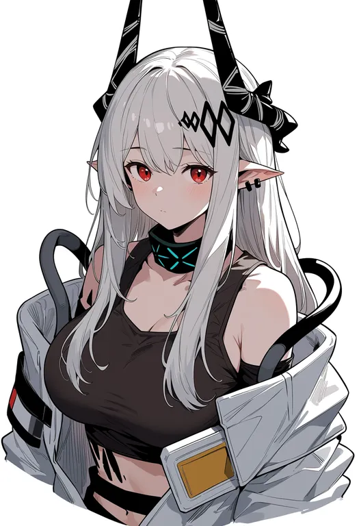 masterpiece, best quality, score_7, safe, mudrock (elite ii) (arknights), arknights, solo, upper body, simple background — by k3scat, made with ComfyUI