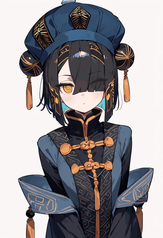 masterpiece, best quality, score_7, safe, xu fu (fate), solo, upper body, simple background — by k3scat, made with ComfyUI