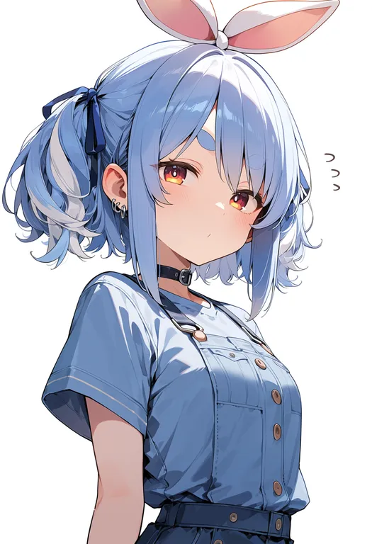 masterpiece, best quality, score_7, safe, don-chan (usada pekora), solo, upper body, simple background — by k3scat, made with ComfyUI
