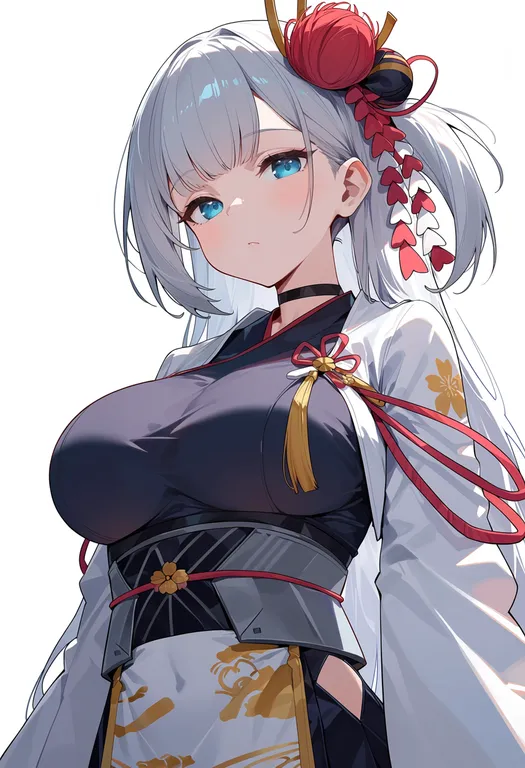masterpiece, best quality, score_7, safe, shoukaku (azur lane), azur lane, solo, upper body, simple background — by k3scat, made with ComfyUI