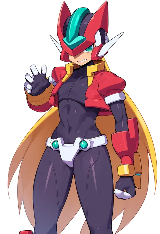 masterpiece, best quality, score_7, safe, mega man zx, solo, simple background — by k3scat, made with ComfyUI