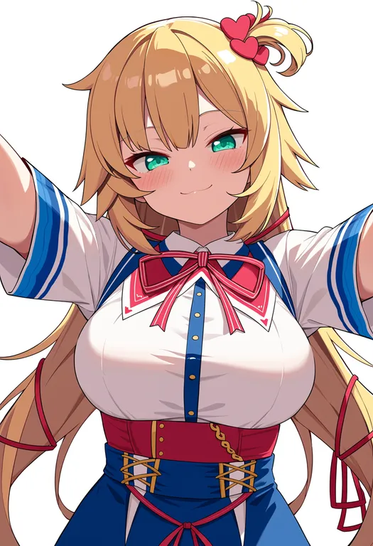 masterpiece, best quality, score_7, safe, akai haato, solo, upper body, simple background — by k3scat, made with ComfyUI