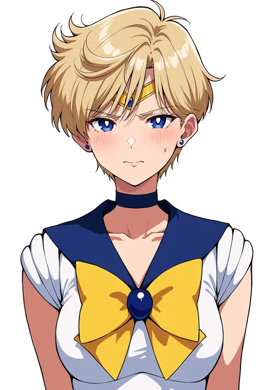 masterpiece, best quality, score_7, safe, sailor uranus, solo, upper body, simple background — by k3scat, made with ComfyUI