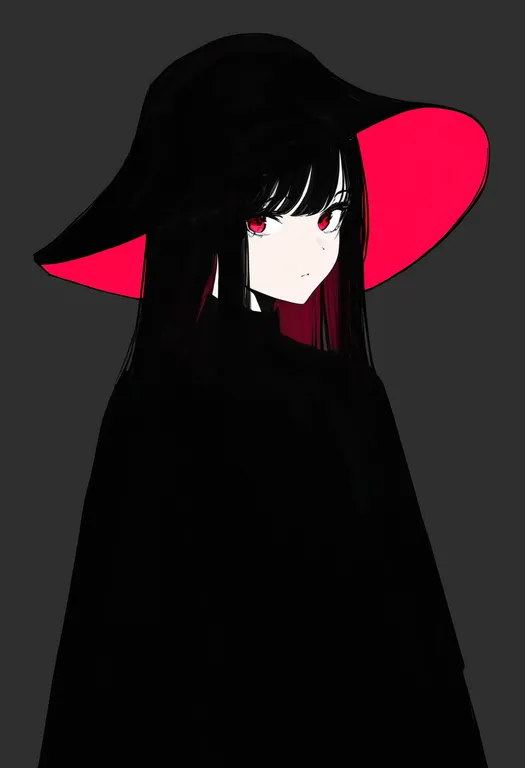 masterpiece, best quality, newest, absurdres, highres, safe, two-sided_headwear, 1girl, solo, simple_background — by k3scat, made with ComfyUI