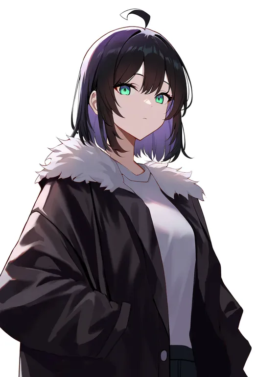 masterpiece, best quality, newest, absurdres, highres, safe, fluffy_clothes, 1girl, solo, simple_background — by k3scat, made with ComfyUI