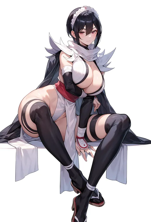 masterpiece, best quality, score_7, safe, samurai spirits, solo, simple background — by k3scat, made with ComfyUI