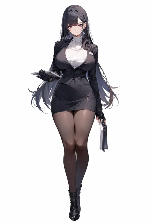 masterpiece, best quality, score_7, safe, company connection, 1girl, solo, simple background — by k3scat, made with ComfyUI