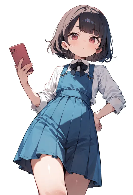 masterpiece, best quality, score_7, safe, hime to boin, solo, simple background — by k3scat, made with ComfyUI