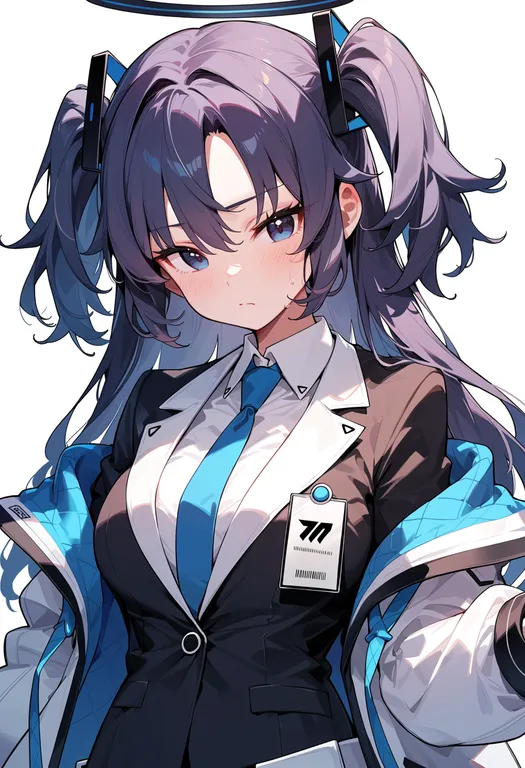 masterpiece, best quality, score_7, safe, yuuka (blue archive), blue archive, solo, upper body, simple background — by k3scat, made with ComfyUI