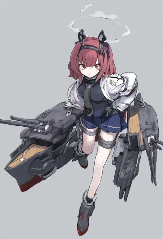 masterpiece, best quality, general, cannon, 1girl, solo, simple background — by k3scat, made with ComfyUI