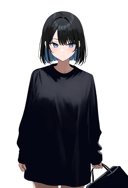masterpiece, best quality, newest, absurdres, highres, safe, unworn_bag, 1girl, solo, simple_background — by k3scat, made with ComfyUI