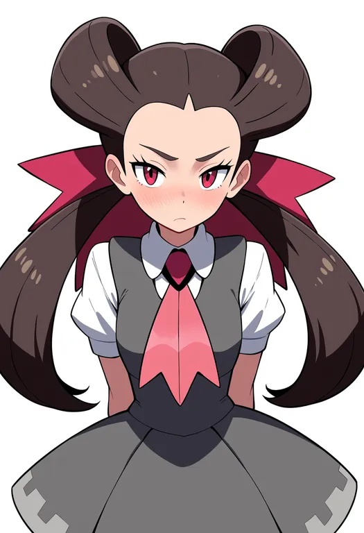 masterpiece, best quality, score_7, safe, roxanne (pokemon), pokemon, solo, upper body, simple background — by k3scat, made with ComfyUI