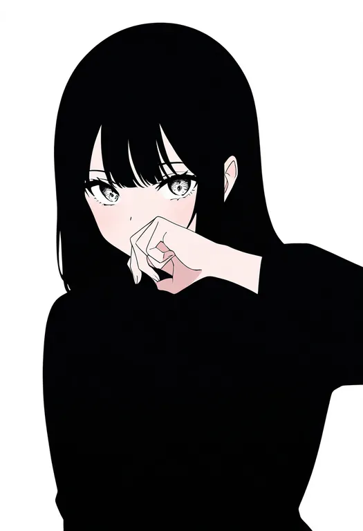 masterpiece, best quality, newest, absurdres, highres, safe, wiping_face, 1girl, solo, simple_background — by k3scat, made with ComfyUI
