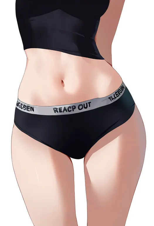 masterpiece, best quality, newest, absurdres, highres, safe, underwear_writing, 1girl, solo, simple_background — by k3scat, made with ComfyUI