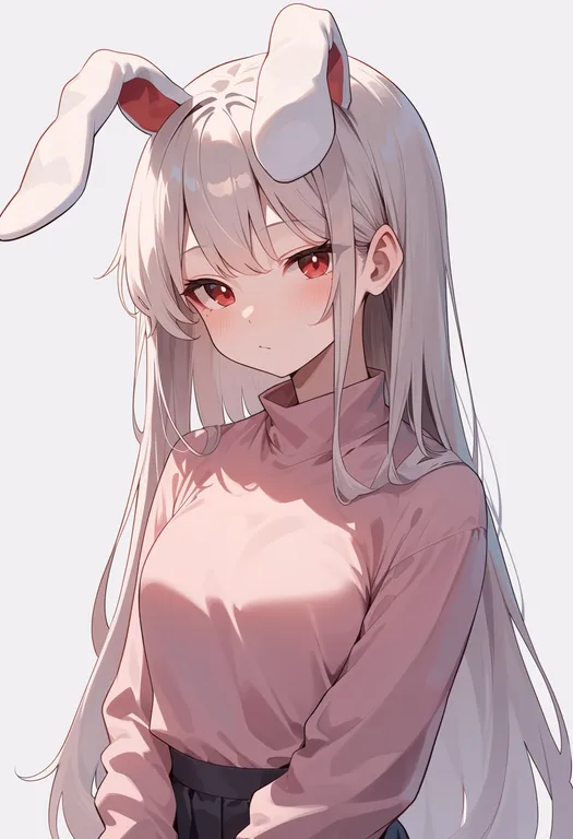 masterpiece, best quality, score_7, safe, inaba mob (touhou), touhou, solo, upper body, simple background — by k3scat, made with ComfyUI