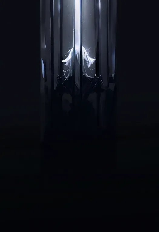 masterpiece, best quality, newest, absurdres, highres, safe, iron_bars, 1girl, solo, simple_background — by k3scat, made with ComfyUI