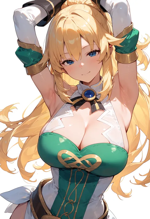 masterpiece, best quality, score_7, safe, vert (neptunia), solo, upper body, simple background — by k3scat, made with ComfyUI