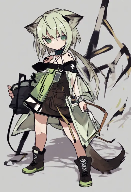 masterpiece, best quality, general, oripathy lesion (arknights), 1girl, solo, simple background — by k3scat, made with ComfyUI
