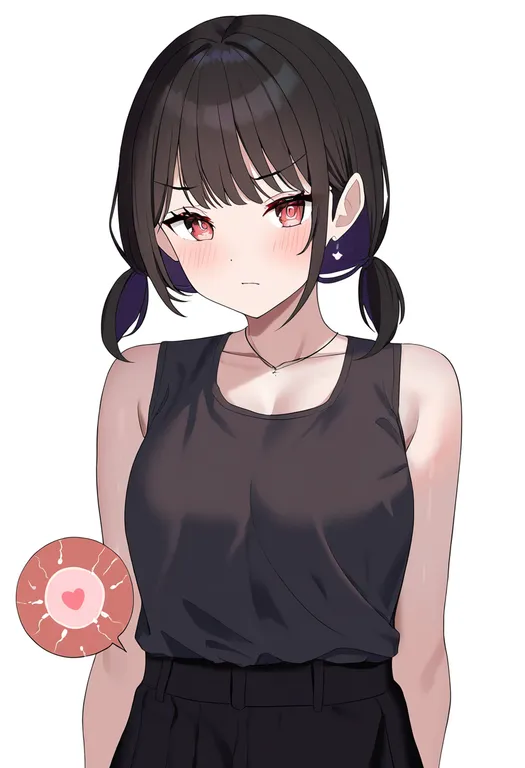 masterpiece, best quality, newest, absurdres, highres, safe, ovum_with_heart, 1girl, solo, simple_background — by k3scat, made with ComfyUI
