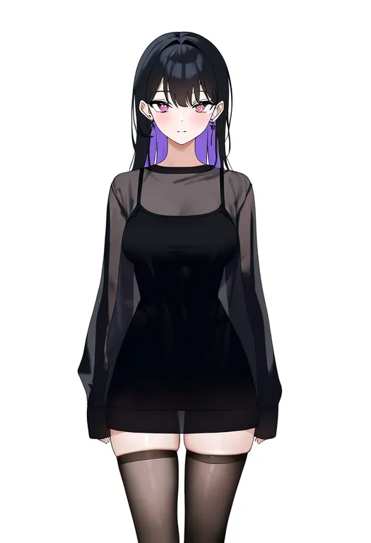 masterpiece, best quality, newest, absurdres, highres, safe, see-through_thighhighs, 1girl, solo, simple_background — by k3scat, made with ComfyUI