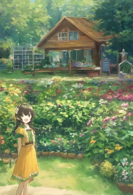 masterpiece, best quality, general, garden, 1girl, solo — by k3scat, made with ComfyUI