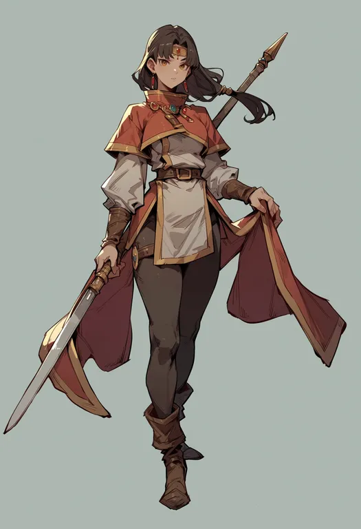masterpiece, best quality, score_7, safe, gensou suikoden i, solo, simple background — by k3scat, made with ComfyUI