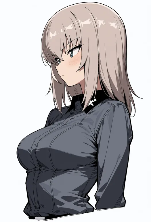 masterpiece, best quality, score_7, safe, itsumi erika, girls und panzer, solo, upper body, simple background — by k3scat, made with ComfyUI