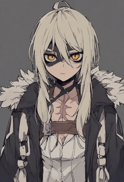 masterpiece, best quality, general, scar on chest, 1girl, solo, simple background — by k3scat, made with ComfyUI