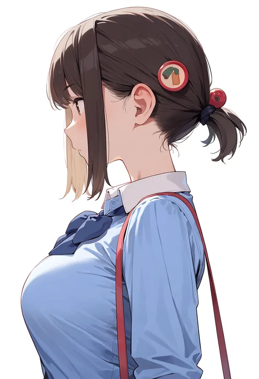 masterpiece, best quality, score_7, safe, douki-chan (douki-chan), solo, upper body, simple background — by k3scat, made with ComfyUI