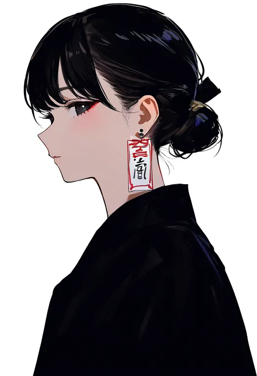 masterpiece, best quality, newest, absurdres, highres, safe, hanafuda_earrings, 1girl, solo, simple_background — by k3scat, made with ComfyUI