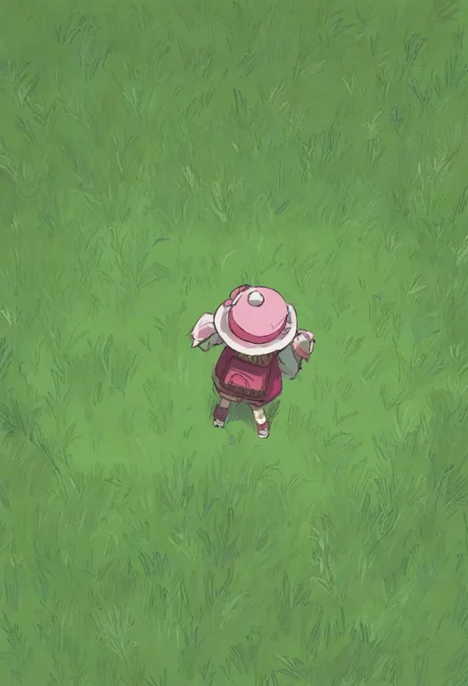 masterpiece, best quality, general, on grass, 1girl, solo, simple background — by k3scat, made with ComfyUI