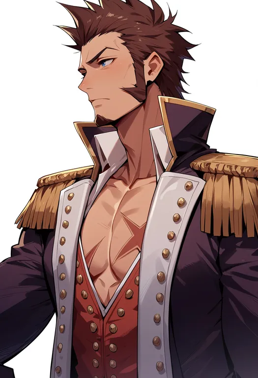 masterpiece, best quality, score_7, safe, napoleon bonaparte (fate), solo, upper body, simple background — by k3scat, made with ComfyUI