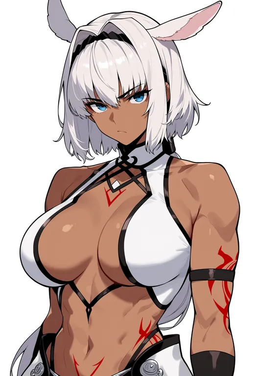 masterpiece, best quality, score_7, safe, caenis (second ascension) (fate), solo, upper body, simple background — by k3scat, made with ComfyUI