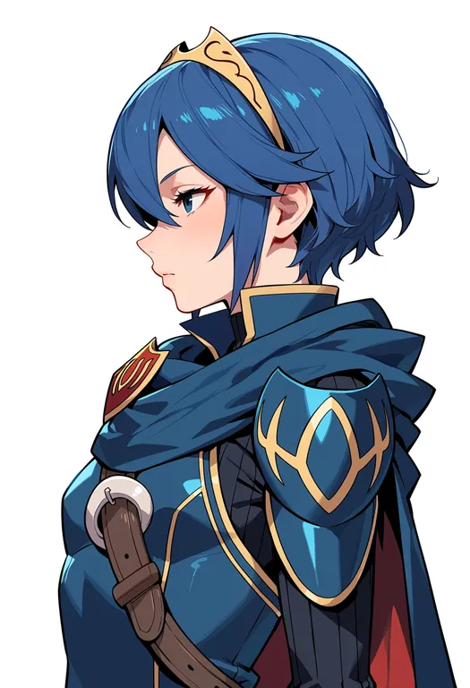masterpiece, best quality, score_7, safe, lucina (fire emblem), fire emblem, solo, upper body, simple background — by k3scat, made with ComfyUI