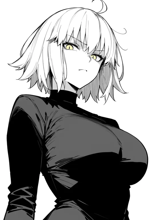 masterpiece, best quality, score_7, safe, jeanne d'arc alter (avenger) (fate), solo, upper body, simple background — by k3scat, made with ComfyUI
