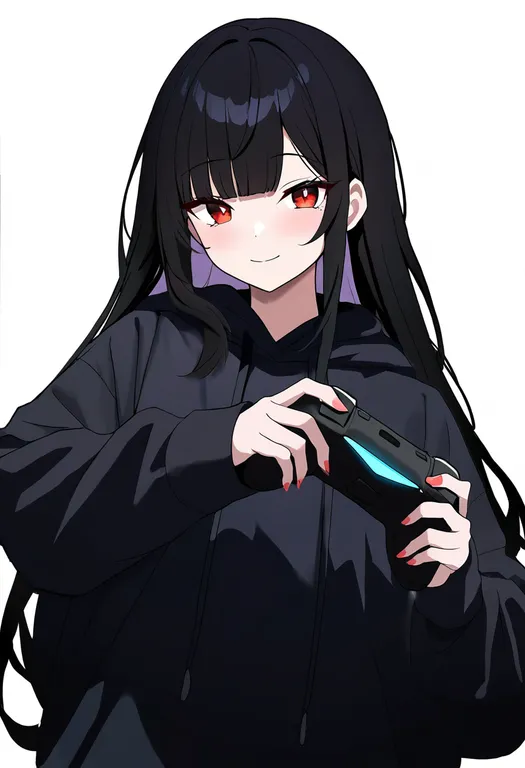 masterpiece, best quality, newest, absurdres, highres, safe, controller, 1girl, solo, simple_background — by k3scat, made with ComfyUI