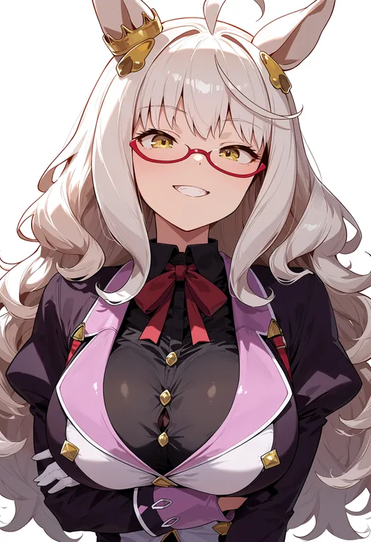 masterpiece, best quality, score_7, safe, biwa hayahide (umamusume), umamusume, solo, upper body, simple background — by k3scat, made with ComfyUI