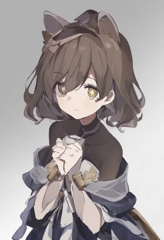masterpiece, best quality, general, covered collarbone, 1girl, solo, simple background — by k3scat, made with ComfyUI