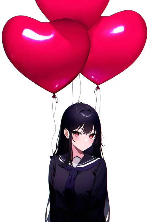 masterpiece, best quality, newest, absurdres, highres, safe, heart_balloon, 1girl, solo, simple_background — by k3scat, made with ComfyUI