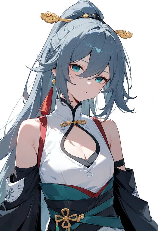 masterpiece, best quality, score_7, safe, fu hua (azure empyrea), solo, upper body, simple background — by k3scat, made with ComfyUI