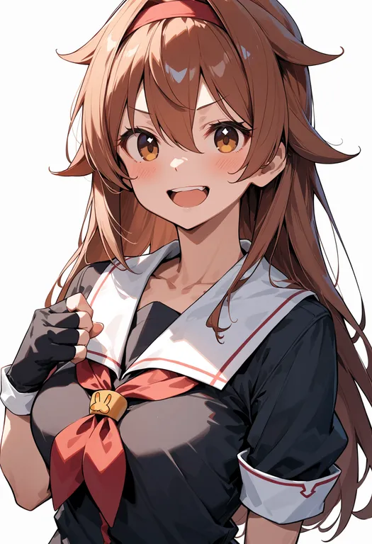 masterpiece, best quality, score_7, safe, shiratsuyu kai ni (kancolle), solo, upper body, simple background — by k3scat, made with ComfyUI