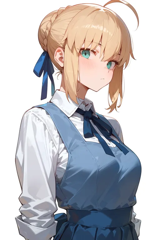 masterpiece, best quality, score_7, safe, artoria pendragon (lancer) (fate), solo, upper body, simple background — by k3scat, made with ComfyUI
